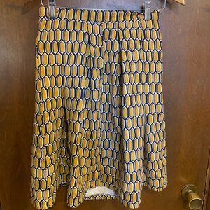Stylish Yellow and Blue Geometric Skirt